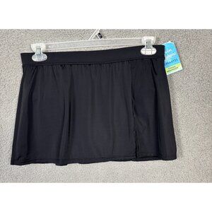 Swim Solutions Women's Swim Skirt Solid Black Size 14 New With Tag's.